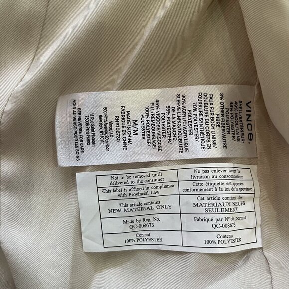 NWOT Vince Vince Soft Bomber Jacket In Chiffon - Size M Cream Ivory - Picture 9 of 13